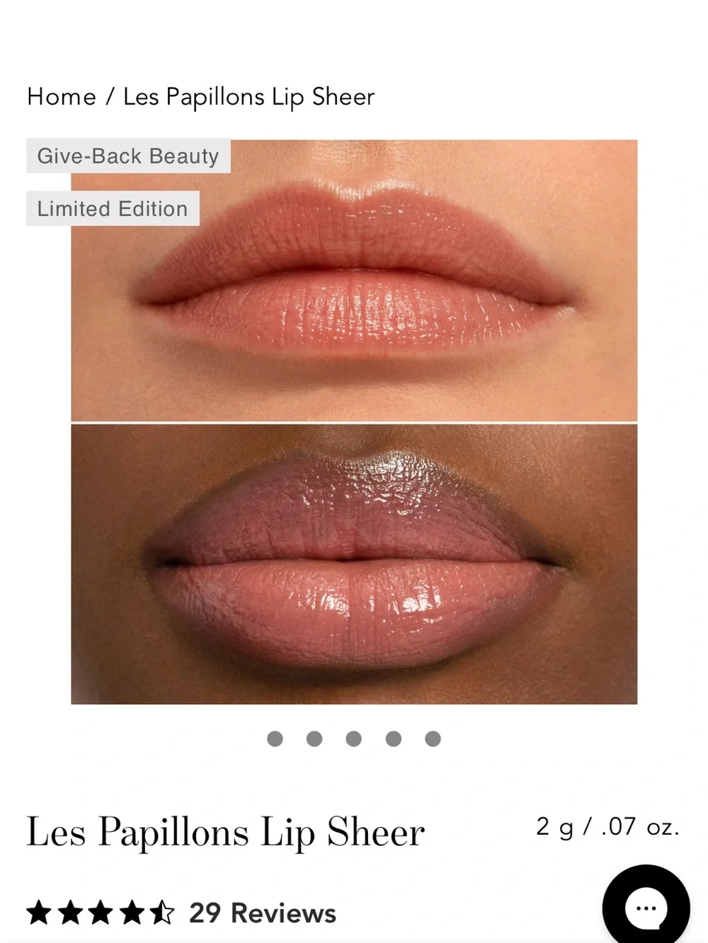 Chantecaille Limited Edition Les Papillons Lip Sheer — Swallowtail (dusty mauve)